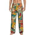 thumbnail image 2 of Picia Funny Owl Bird Mens Soft Woven Cotton Elastic Waistband Sleep Pajama Pant Lounge Sleep Pant With Pockets And Drawstring-Small, 2 of 9