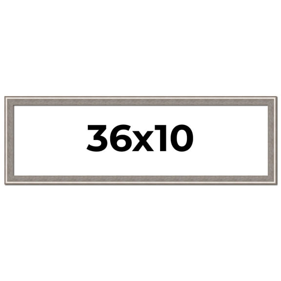 36x10 Frame Grey Real Wood Picture Frame Width 1.25 inches | Interior Frame Depth 0.5 inches | Hans