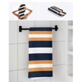 thumbnail image 6 of Orange Navy Blue Striped Towel Set of 3, Soft Microfiber Bath Towels, Hand Towel, Washcloths, Minimalist Farmhouse Lines Quick-Dry Absorbent Towels for Bathroom Kitchen Hotel Beach Gym Spa, 6 of 7