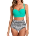 thumbnail image 1 of Traje de baño de 2 piezas para mujer, trajes de baño para mujer, traje de baño dividido para mujer, traje de baño de nailon de cintura alta, conjunto de traje de baño dividido para mujer, 1 of 3