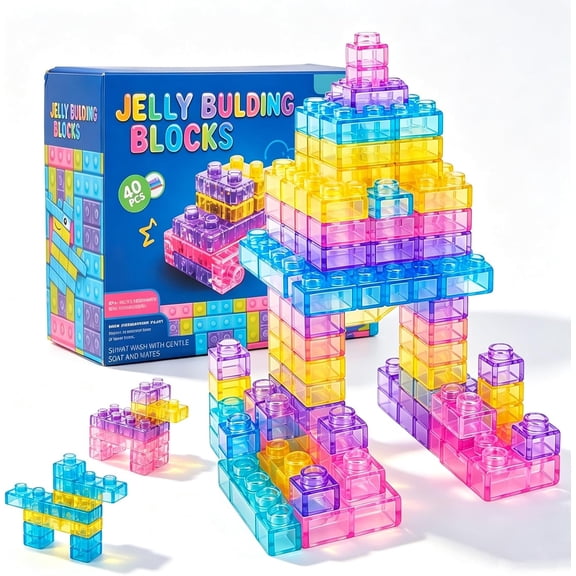 40 PCS Soft rubber building blocks Jelly building blocksToys for Toddler