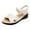 White, variant on Xfvqtps Womens Wedge Sandals Classic Hollow out Open Toes Ankle Hook and Loop Strap Leather Soft Sole Non Slip Lightweight Comfortable Breathable Summer Sandals Black