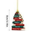 thumbnail image 3 of Árbol De Navidad Colgante En Forma De Estantería Adornos Navideños Para Colgar Adornos Con Libros Apilados Libros Navideños Adornos Acrílicos Adornos De Año Nuevo B, 3 of 4
