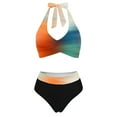 thumbnail image 4 of Sngxgn Women's Bathing Suit High Waist Bikini Set(Orange,L), 4 of 5