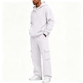 thumbnail image 6 of Aofany Fleece 2 Piece Outfits Mens Pullover Hooded Sweatshirt Tracksuit & Joggers Sweatpants Sweatsuit Sets with Pockets, 6 of 9