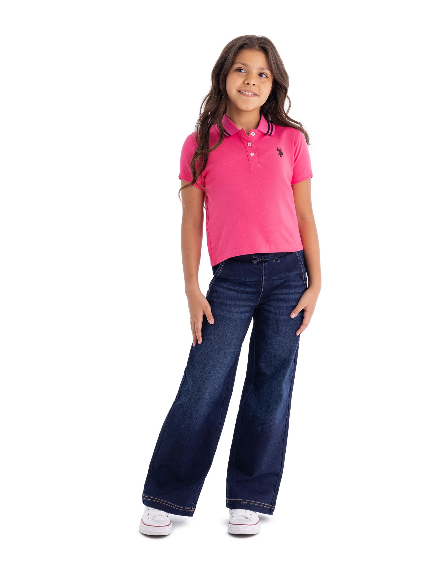U.S. Polo Assn. Girls Short Sleeve Polo Shirt, Sizes 4-18