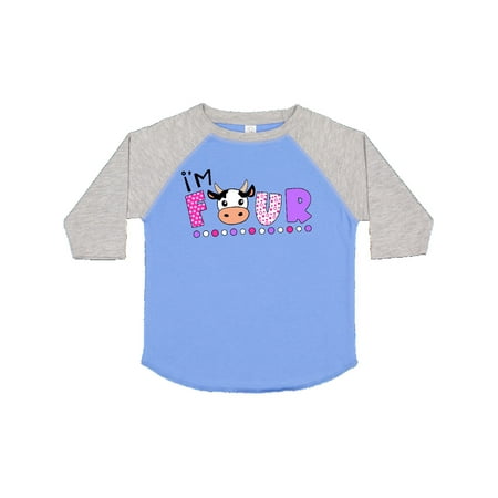 

Inktastic I m 4 Cute Cow and Polka Dots Gift Toddler Boy or Toddler Girl T-Shirt