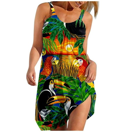 

Dresses for Women 2022 Summer Dress Women s Boho Floral Printed Dress Summer Sleeveless Tshirt Beach Mini Dresses on Clearance Summer Dresses for Women 2022 Birthday Dresses for Women Sexy