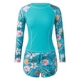 thumbnail image 3 of NOLDARES Long Sleeve Swimsuits for Women Two Piece Set Rash Guard Bathing Suit Long Sleeve Swimwear(Light Blue,M), 3 of 7