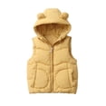 thumbnail image 3 of Bxsruta Jacket for Girls, Solid Kids Hooded Padded Vest, Fleece Lined Waistcoat with Zipper Front, 3 of 8