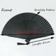 thumbnail image 4 of BRIGHTFUFU Ventilador plegable negro para hombre, ventilador de tela de mano con hueso de bambú negro, ventilador plegable de estilo chino (ventilador + caja de papel de almacenamiento azul), 4 of 6