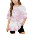 thumbnail image 1 of DecSea T-Shirt à Manches Courtes pour Filles, Été, Col Rond Imprimé, Décontracté, Basique, 5-14 Ans, 1 of 8