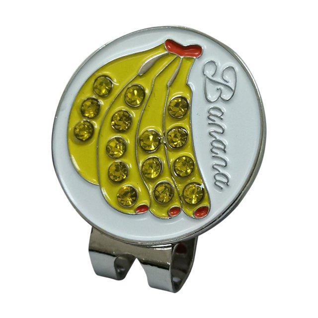 Marcador de pelota de golf de moda extraíble con clip de sombrero para regalo Accesorios de golf Mujeres Banana shamjiam Marcador de pelotas de golf