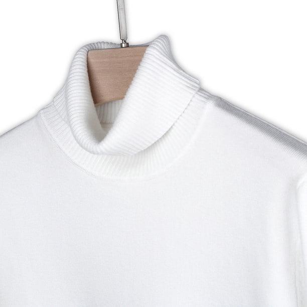 Suéter de hombre Cuello alto Oveja Suéter de algodón de color