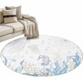 thumbnail image 6 of Seahorse Coastal Round Rug 3.3ft Washable Circle Entryway Rugs Non Slip Summer Beach Ocean Nautical Coral Area Rug Indoor Floor Carpet for Bedroom Kitchen Living Room Home Office Dining Room Nursery, 6 of 8