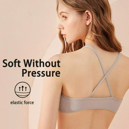 

Leonard Bralettes for Women Thin Bra Triangle Bralette Fashion Soft Wire Free Bras Sport Bikini with Removable Pads Slim Strap and Deep-v Design Girls Crop Bra/maternity Nursing Brassiere/soft Cup