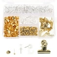 thumbnail image 1 of 1 Set of Office Paper Clips Decorative Thumb Tacks Multi-function Binder Clips Office Supplies, 1 of 8