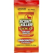 Wildlife Research Center Scent Killer Gold Dryer Sheets Unscented 18 per Pack