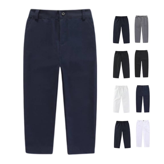 Boys School Pants – Soft Stretch Uniform Dress Pants for Daily School Wear Activities Special Events 4-15 Years Navy 4-5Y