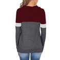thumbnail image 3 of UJNDER Women's Color Block Pullover Hoodies Patchwork Design Lightweight Casual Comfort Fit Long Sleeve Wine XXL, 3 of 4