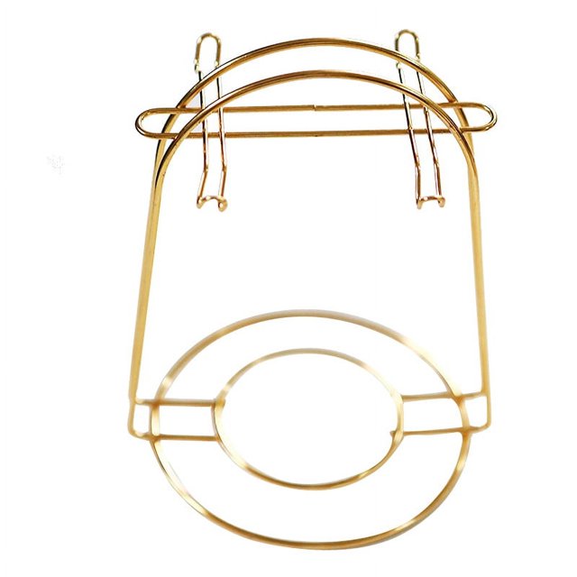 Portavasos de lujo ligero para tazas de café, estante de almacenamiento, canasta de hierro, estante de drenaje para platillo de una taza, color negro dorado