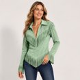 thumbnail image 3 of Womens Western Tops,Long Sleeve,Suede,Vintage,Fringe, XL, 3 of 6