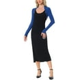 thumbnail image 3 of INSPIRE CHIC Women's Bolero Shrugs Long Sleeves Spring Summer Cotton Knit Open Front Crop Shrugs XS Royal Blue, 3 of 7