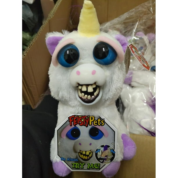 Feisty Pets juguetes suaves que cambian de cara, peluches adorables, animales inquietos, muñeca sonrisa, unicornio, regalo de Halloween y Navidad para niños