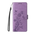 thumbnail image 3 of For Samsung Galaxy A15 4G / 5G 6.5 inch Embossed Butterfly Flowers With Card Slots And A Cash Compartment Shockproof Kickstand Flip Leather Phone Case For Women,Purple,For Galaxy A15 4G / 5G, 3 of 8