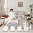 thumbnail image 3 of Homewish Bohemian Abstract Lines Twin Comforter Sets,Mid-Century Artwork Bedding Set,Beige,Reversible,2 Pieces,1 Comforter and 1 Pillowcase, 3 of 7