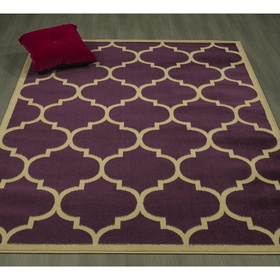 Ottomanson Paterson Collection Contemporary Moroccan Trellis Design Ottomanson Paterson Collection Contemporary Moroccan Trellis Design Lattice Area Rug 5 3 X 7 0 Dark Red