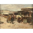 thumbnail image 2 of Paul Unbereit 14x11 Gold Ornate Wood Frame and Double Matted Museum Art Print Titled - Naschmarkt in Vienna, 2 of 4