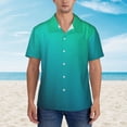 thumbnail image 2 of Susaid Green Turquoise Teal Print Hawaiian Shirts for Men Women,Hawaiian Summer Short-Sleeve Casual Relaxed-Fit Button-Down,Medium, 2 of 7