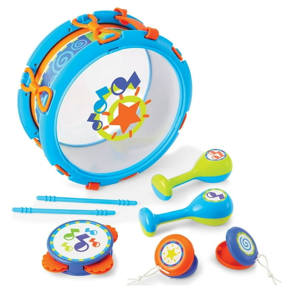 Kidoozie My First Drum Set, Set of 6 Instrument Toys for Children ages 2 years and older