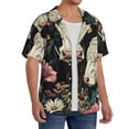 thumbnail image 2 of Fotbe Vintage Sunflower Cow Camisa Estampada de Manga Corta para Hombre, Casual de Verano, Estilo Playero, Sin Arrugas-Medium, 2 of 5