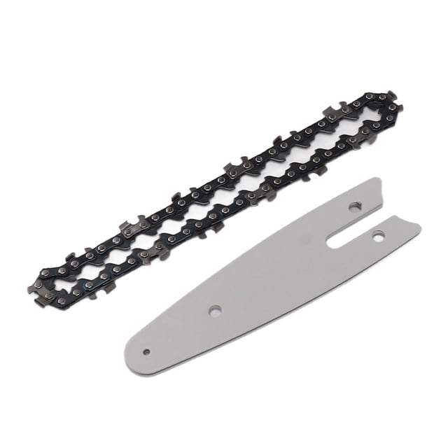 Mini barra guía de cadena combinada de acero al manganeso, mayor velocidad, alta dureza, corte suave, barra guía de cadena de repuesto de 4 pulgadas con cadena de 1/4 de 28 eslabones