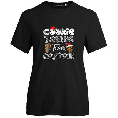 Captain Cold Christmas KABOER Fashion Women T-Shirt Christmas Cookie Baking Team Captain Print T Shirt Round Neck Short Sleeve Tee Shirt Tops ()