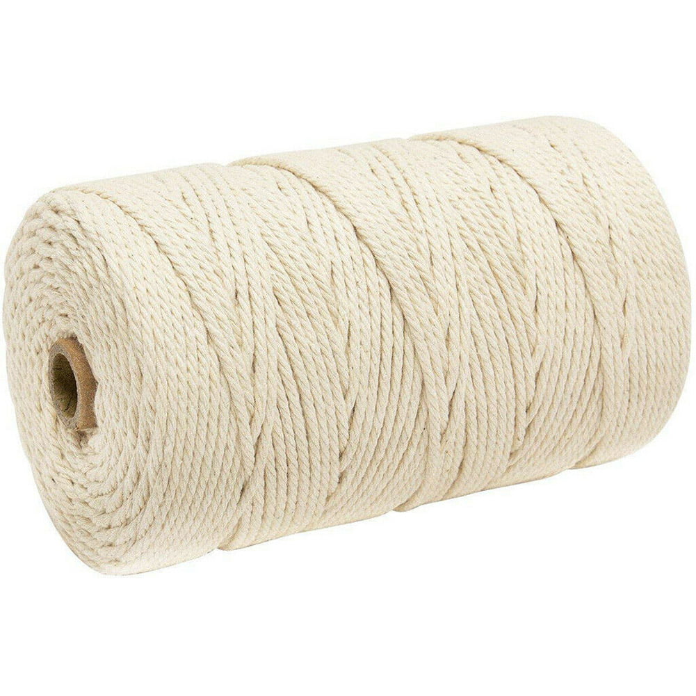 1/2/3/4/5/6mm Macrame Rope Natural Beige Cotton Twisted Cord Artisans Hand Craft 