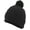 Black, variant on Knit Fold Over Pom-Pom Beanie