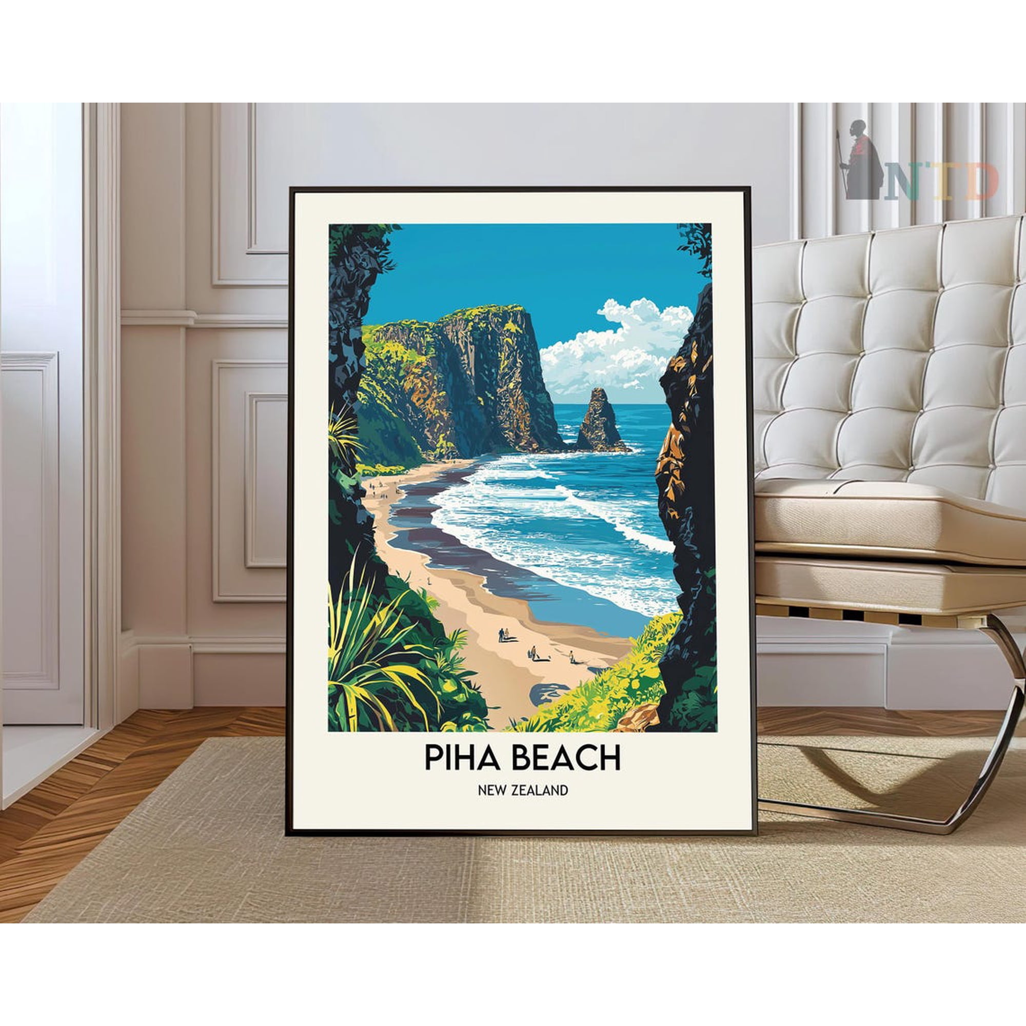 Piha Beach Auckland New Zealand Poster Unframed Paper Print
