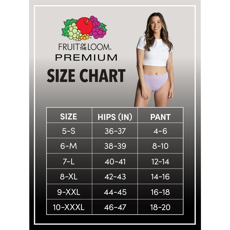 Fruit of the Loom Women's Premium Breathable Micro-Mesh Hi-Cut Panty, 5  Pack, Sizes 6-10