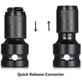 thumbnail image 5 of 2 Pack 1/2" Square to 1/4" Hex Socket Adapter, Quick Release Impact Ratchet Chuck Converter and Screwdriver Bit Holder Socket, 5 of 5