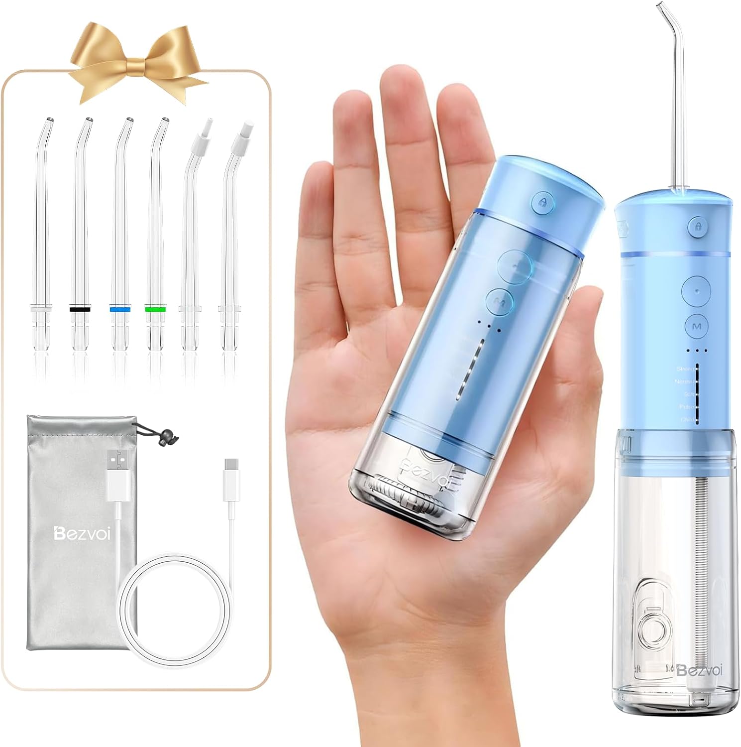 Bezvoi Mini Cordless Water Flosser, Portable