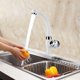 thumbnail image 4 of Grifo de agua fría y única de plástico ABS Ormromra fregadero de cocina accesorios para lavabo de baño G1/2 (diamante), 4 of 8
