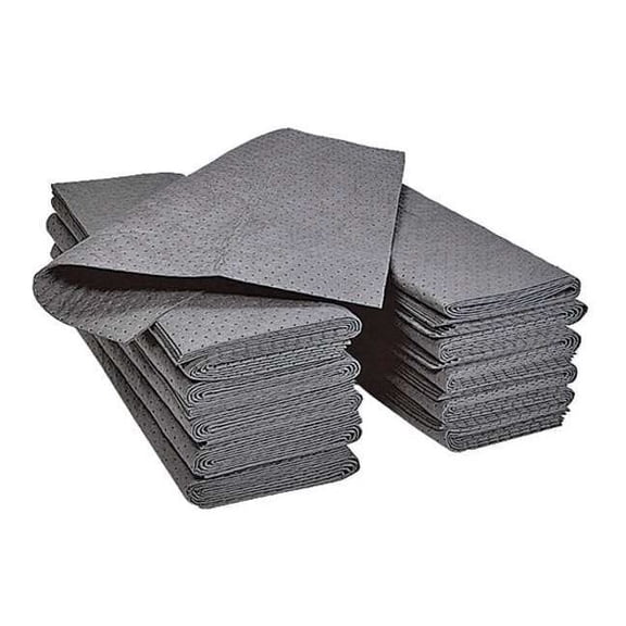 Pig Sorbent Pad, 33 gal, 30 in x 30 in, Universal, Gray, 50 PK MAT216
