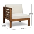 thumbnail image 3 of GDF Studio Cavendish Outdoor Fabric Acacia Wood 5 Piece Sofa Set, Teak, 3 of 8