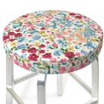 thumbnail image 3 of Pofeuu Trendy Floral Design Print Round Bar Stool Covers - Super Soft and Washable Elastic Stool Cushion Slipcover Easy Clean Velvet-12 inch, 3 of 7