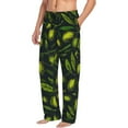 thumbnail image 3 of Kdxio Green Branch Olive Print Men's Sleep Pajama Pant Lounge Pants with Pockets, 3 of 8