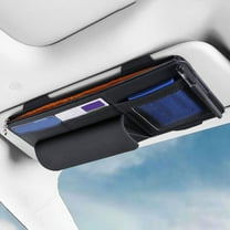 Sun Visor Organizer Car Leather Interior Pocket Pen Glasses Bag Storage Holder Black