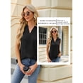 thumbnail image 6 of SLADYGLO Women Irregular Texture V Neck Sleeveless Front Pleated Tank Top, 6 of 7